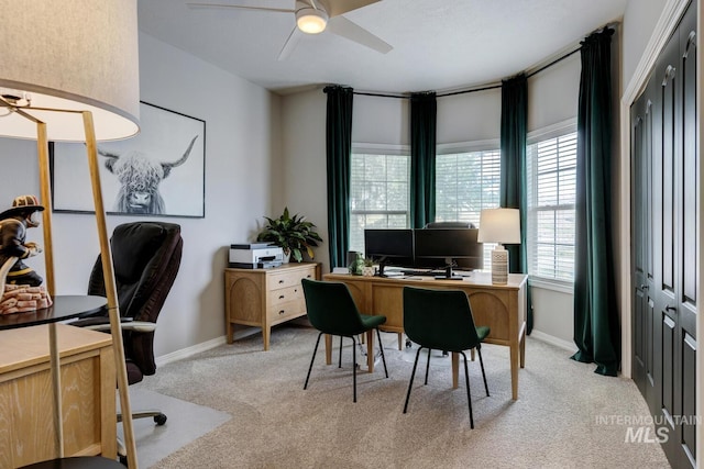 10551 W Deep Canyon Dr, Star, ID 83669 - carpeted office space featuring ceiling fan and baseboards