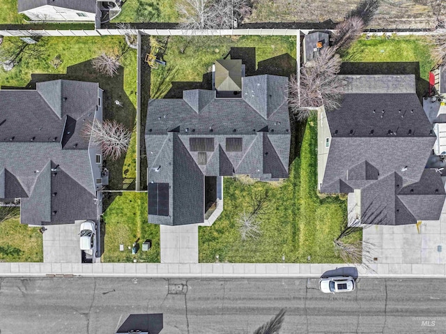 bird's eye view with a residential view