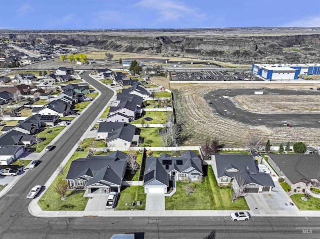 aerial view featuring a residential view