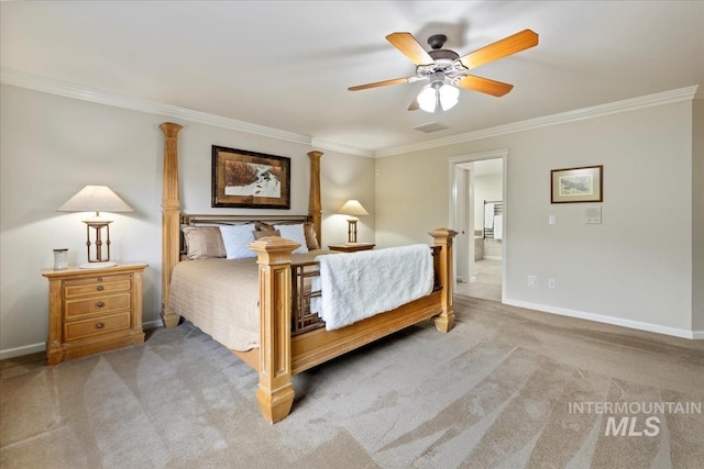 628 E Trinidad Dr, Meridian, ID 83642 - bedroom with crown molding, light colored carpet, and baseboards