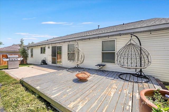 197 Cedarpark Cir, Twin Falls, ID 83301 - deck featuring an outdoor fire pit and a patio area
