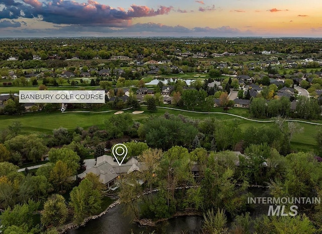 1040 W Bogus Vw, Eagle, ID 83616 - birds eye view of property with a water view and a residential view