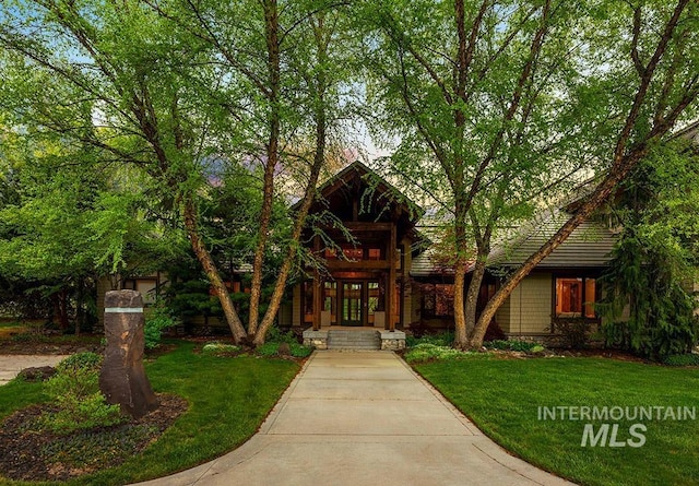 1040 W Bogus Vw, Eagle, ID 83616 - view of front facade featuring french doors and a front yard