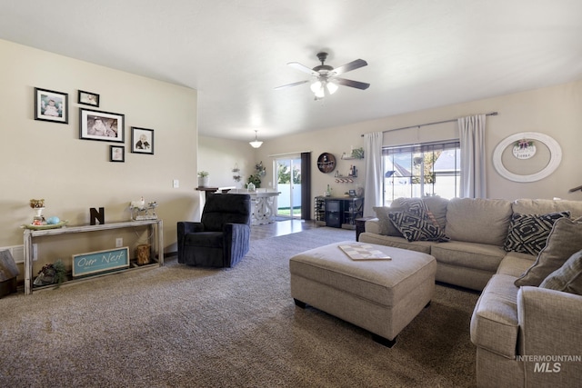 812 Kelli Ln, Filer, ID 83328 - carpeted living area with ceiling fan and plenty of natural light