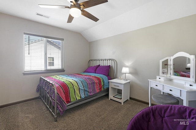 812 Kelli Ln, Filer, ID 83328 - bedroom featuring carpet flooring, visible vents, baseboards, and lofted ceiling