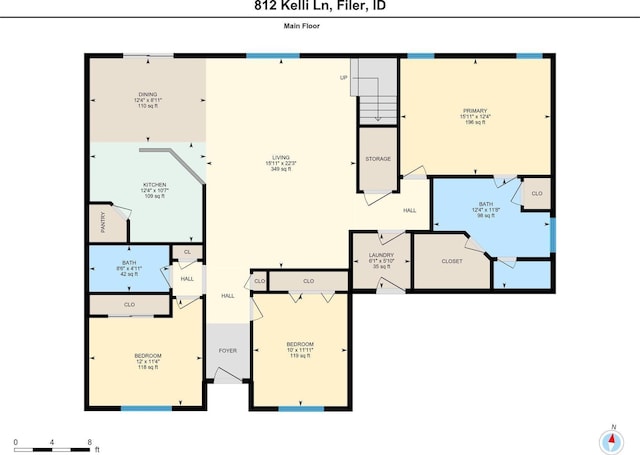 812 Kelli Ln, Filer, ID 83328 - floor plan