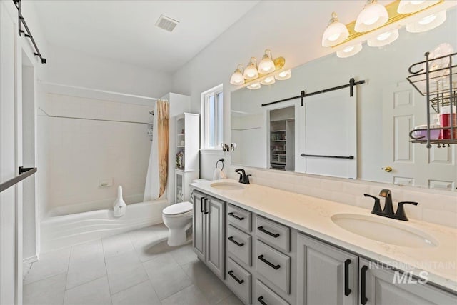 2668 N Morello, Meridian, ID 83646 - full bath featuring shower / tub combo, double vanity, a sink, and toilet
