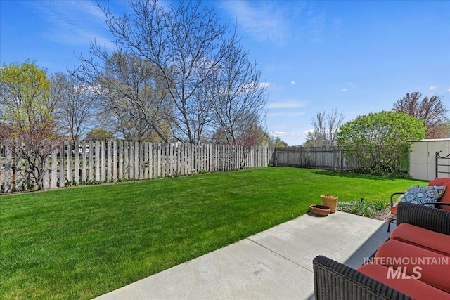 2668 N Morello, Meridian, ID 83646 - view of yard featuring a patio area and a fenced backyard