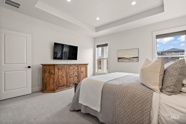 205 S Sunniva Ave, Kuna, ID 83634 - bedroom featuring multiple windows, recessed lighting, carpet flooring, and a raised ceiling