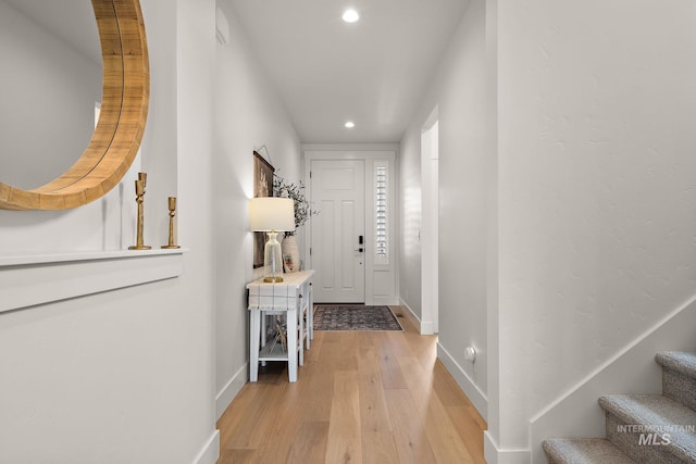 205 S Sunniva Ave, Kuna, ID 83634 - entryway featuring light wood-type flooring, recessed lighting, and baseboards
