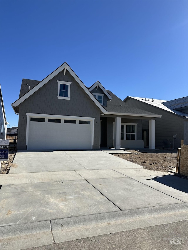 view of front of house with a garage