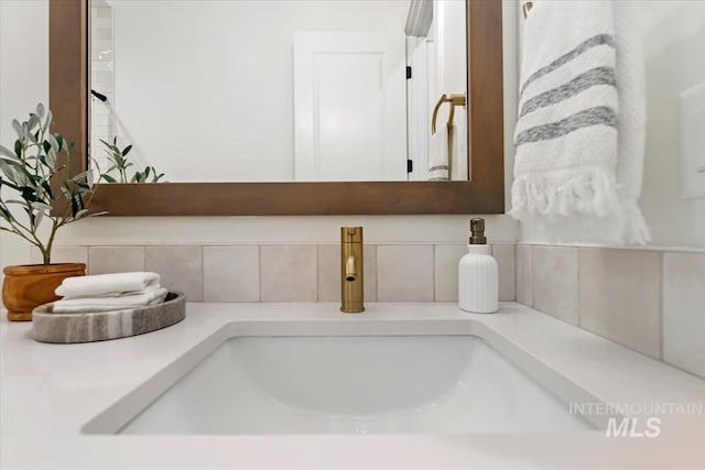 interior details with vanity