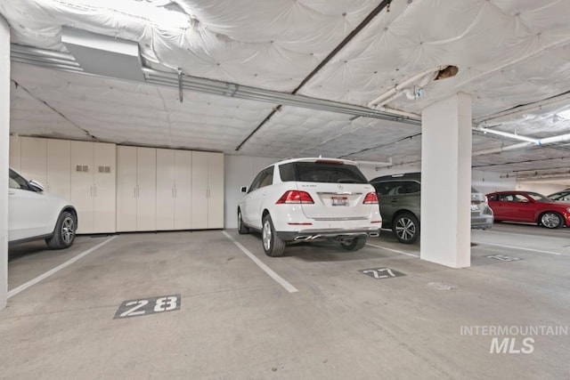 view of parking garage