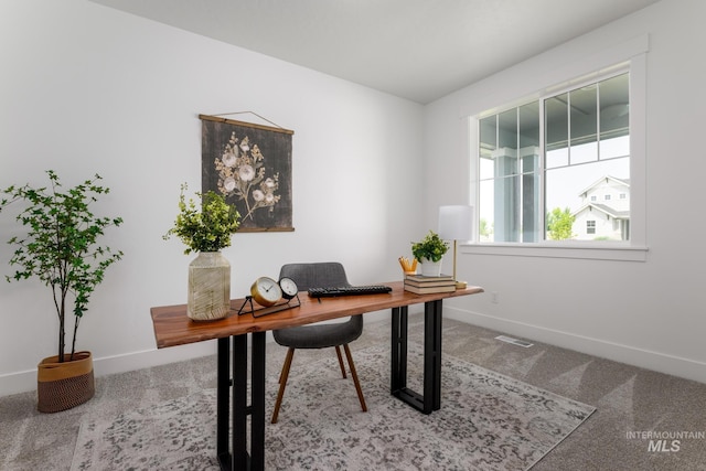 home office featuring carpet