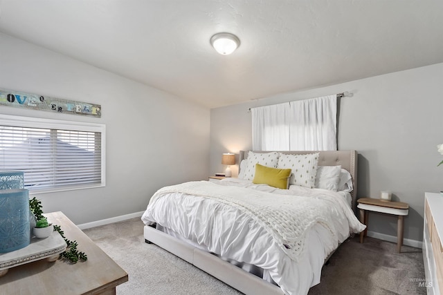 bedroom with carpet