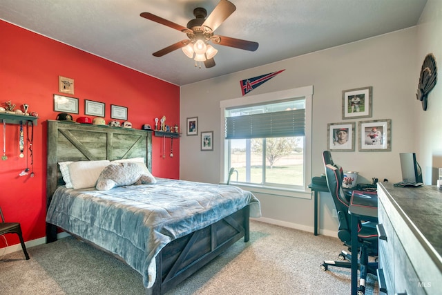 27652 Hop Rd, Caldwell, ID 83607 - carpeted bedroom featuring baseboards and a ceiling fan