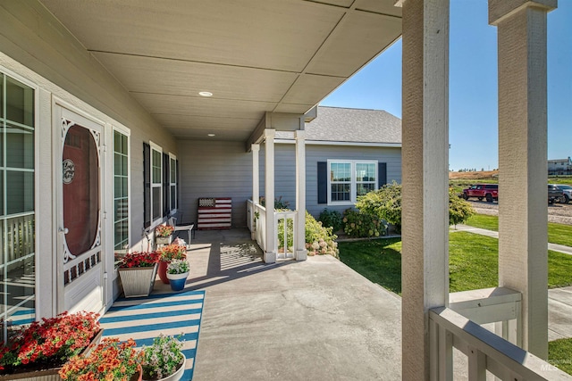 view of patio with a porch