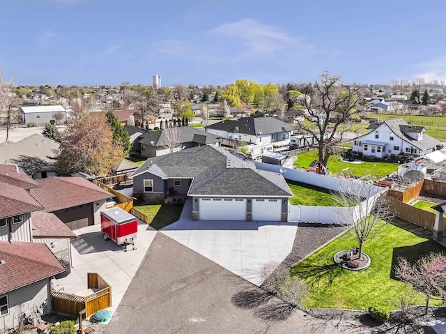 drone / aerial view with a residential view