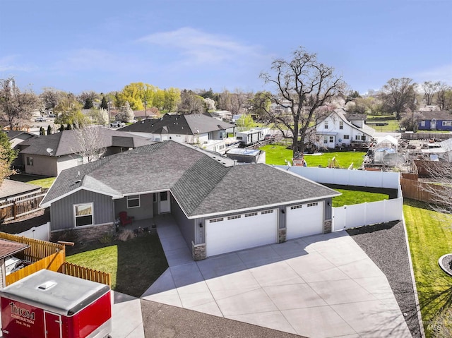 drone / aerial view featuring a residential view