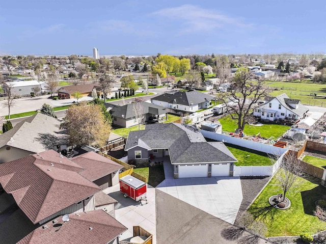 aerial view with a residential view
