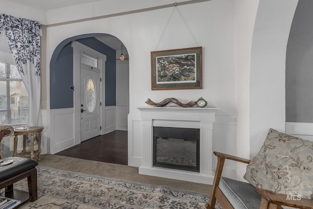 entrance foyer featuring dark hardwood / wood-style flooring