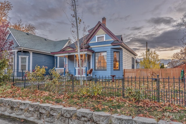 view of front of property with a porch