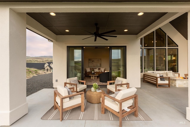 11473 N 17th Way, Boise, ID 83714 - view of patio / terrace featuring an outdoor hangout area and ceiling fan
