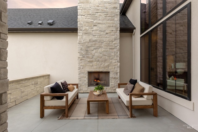 11473 N 17th Way, Boise, ID 83714 - view of patio / terrace featuring an outdoor living space with a fireplace