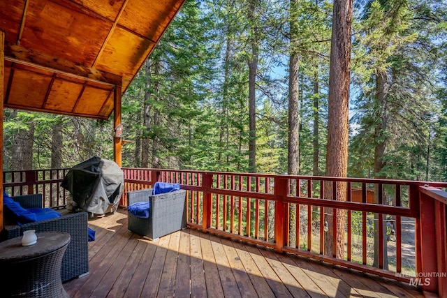 deck with area for grilling