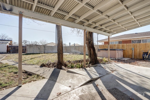 view of patio with a fenced backyard