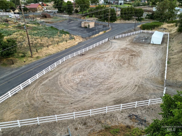 drone / aerial view featuring a rural view