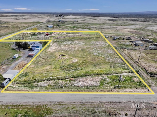 aerial view featuring a rural view