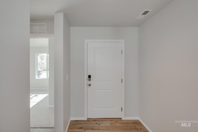 interior space featuring light wood-type flooring