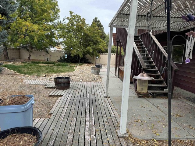 1111 SW 11th Ave, Ontario, OR 97914 - deck with stairway and a fenced backyard