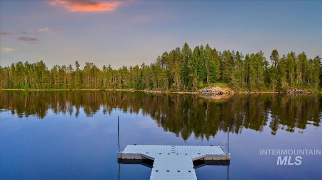 140 Jacks Loop, Donnelly, ID 83615 - dock featuring a wooded view and a water view