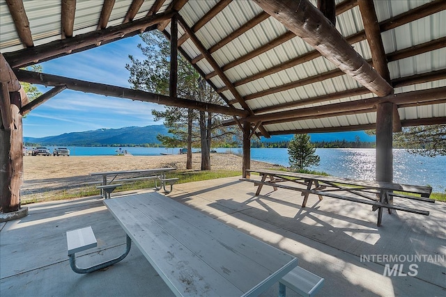 140 Jacks Loop, Donnelly, ID 83615 - view of patio / terrace with a water and mountain view