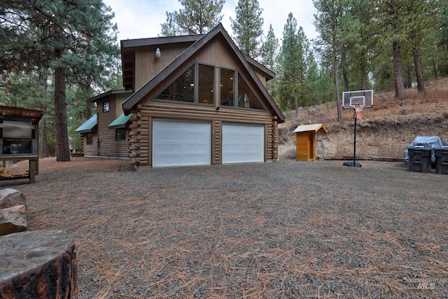 view of home's exterior featuring a garage