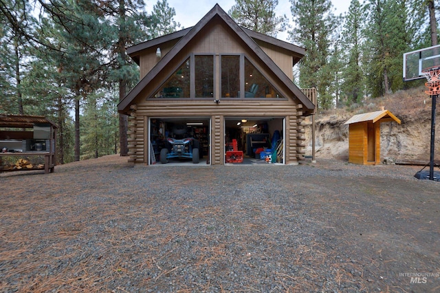 view of garage