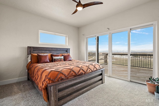13331 Peaceful Way, Nampa, ID 83686 - bedroom featuring baseboards, ceiling fan, carpet, and access to exterior