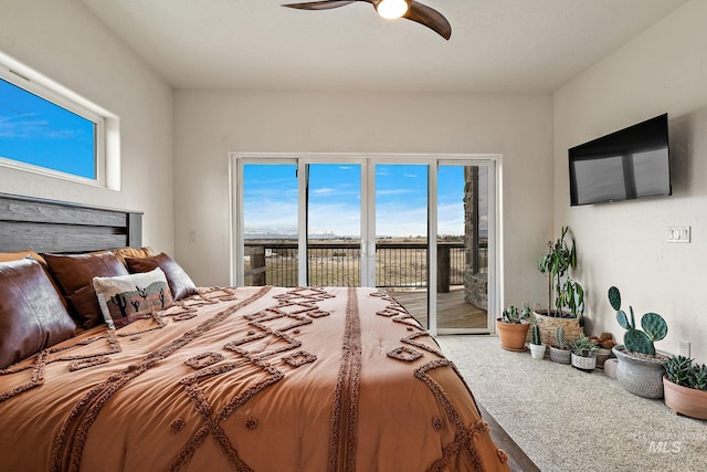 13331 Peaceful Way, Nampa, ID 83686 - bedroom with access to outside, a ceiling fan, wood finished floors, and multiple windows