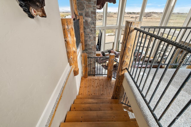 13331 Peaceful Way, Nampa, ID 83686 - staircase with wood-type flooring and a healthy amount of sunlight
