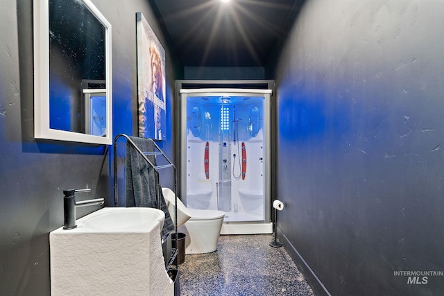 13331 Peaceful Way, Nampa, ID 83686 - full bathroom with toilet, baseboards, a shower stall, and vanity
