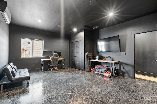 13331 Peaceful Way, Nampa, ID 83686 - office with recessed lighting, baseboards, and a wall mounted AC