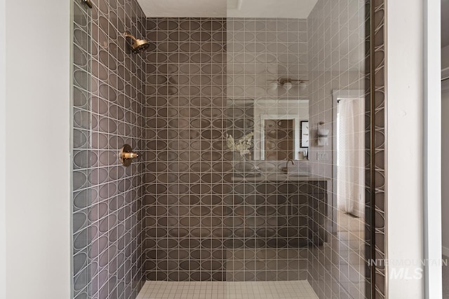 bathroom with a walk in shower