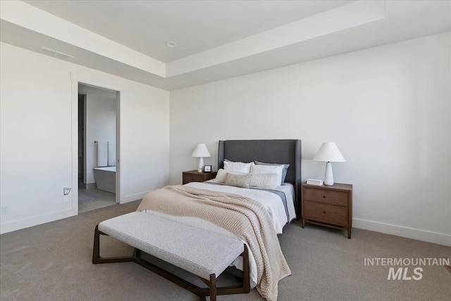 4265 W Thornapple Dr, Meridian, ID 83646 - bedroom with carpet flooring, a tray ceiling, and baseboards