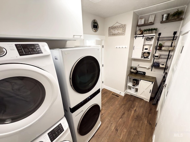 7063 S Pear Blossom, Meridian, ID 83642 - laundry room with dark wood-style floors, laundry area, and separate washer and dryer