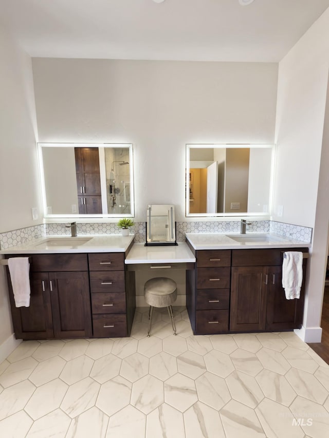 7063 S Pear Blossom, Meridian, ID 83642 - full bathroom with a shower, two vanities, and a sink