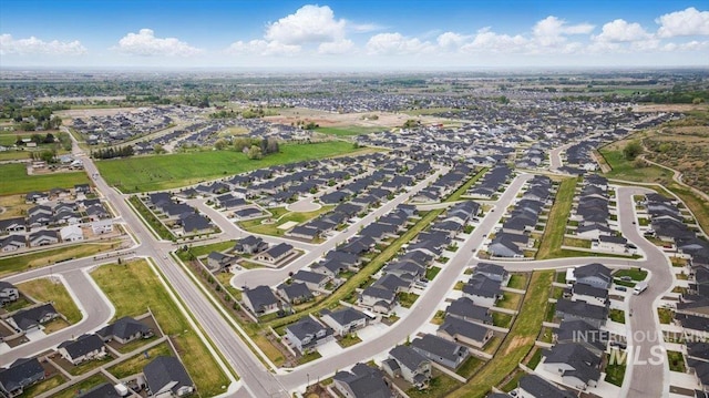 aerial view with a residential view