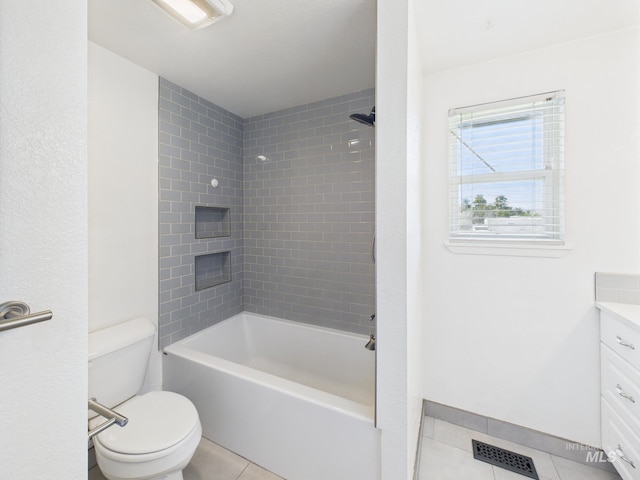 1673 Thomas, Emmett, ID 83617 - full bathroom with vanity, tile patterned flooring, shower / tub combination, and a fireplace