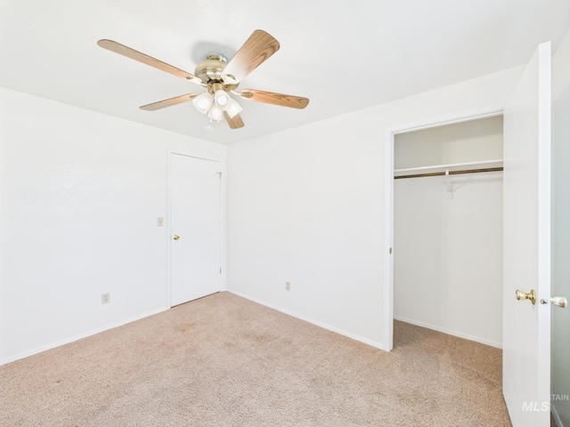 1673 Thomas, Emmett, ID 83617 - unfurnished bedroom featuring carpet floors, a closet, and a ceiling fan